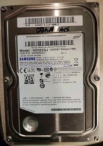 SAMSUNG 320GB 7200RPM 16MB SATA II HD322GJ 3.5'' Tested - Picture 1 of 1