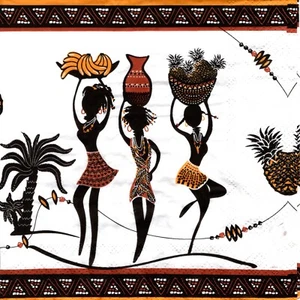 Papierservietten Frauen aus Afrika Früchte. papierservietten afrikanische frau damen - Bild 1 von 1