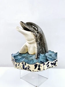 Wyland Dolphin Speak Enameled Bronze Sculpture Limited Ed 269/350 Signed 1999 - Picture 1 of 16