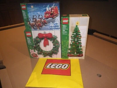 3 Juegos LEGO Trineo de Papá Noel de Navidad 40499 Corona 40426 Árbol de Navidad 40573 Foto 1 de 4