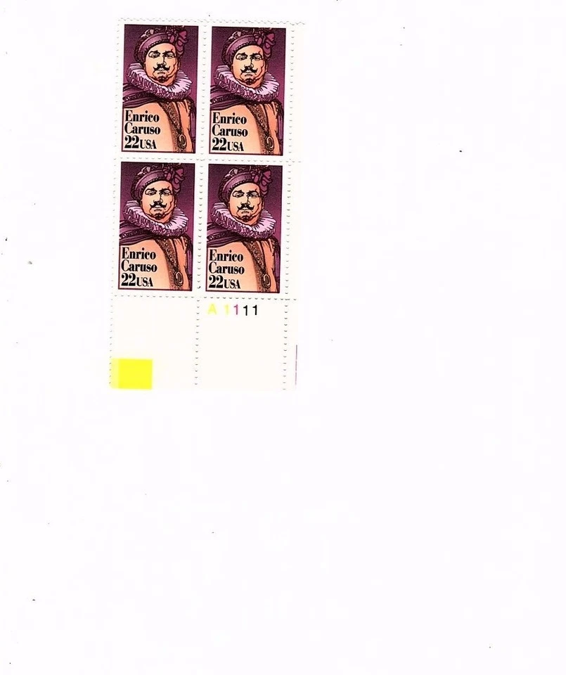 us stamps plateblocks 2250 Enrico Caruso   MNH 12 blocks  in auction CV $52.20 - Image 1 of 1