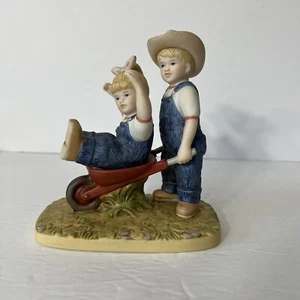 VTG Home Interiors Homco Figurine #15355-02 The Wheelbarrow Farm Life - Picture 1 of 6