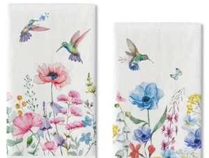 Hummingbird Floral 2 piece towel set - Picture 1 of 4