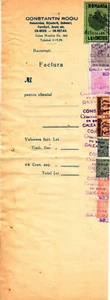 Romania, 1944, Invoice Stub / Receipt - Revenues / Fiscal Stamps / Cinderellas - Picture 1 of 1