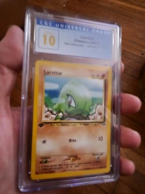 (POP 3) CGC 10 2001 1st Edition Neo Discovery Larvitar 57/75 Pokemon Card PSA  - Image 1 of 3