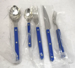 Sabre Paris Set Posate 5 Pezzi Bistrot Collezione Vintage Argenteria Blu - Foto 1 di 4