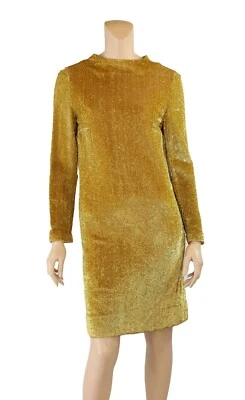 Vestido De Colección Años 50 60 Dorado Metálico Mod Fiesta Cóctel Sin Marca Talla 7/8 Foto 1 de 3