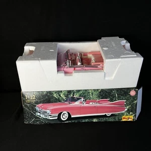 1959 CADILLAC ELDORADO BIARRITZ 1992 MAISTO 1:12 Scale PINK CADILLAC W/ Box - Picture 1 of 19