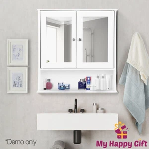 Artiss Bathroom Mirror Cabinet Storage Toilet Cupboard Wall Mounted Shelf - Picture 1 of 8