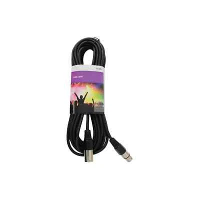 QTX DMX Lighting Cable 3-Pin XLR Plug to XLR Socket Shielded Insulated Lead