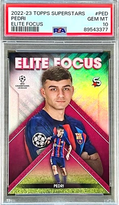 2022 Topps Superstars Pedri #EF-PED (ELITE FOCUS) PSA 10 GEM MINT (RARE: Pop 1) - Image 1 of 2