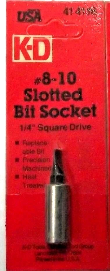 KD Tools 414116 1/4" Drive Slotted 8-10 Slotted Screwdriver Bit Socket USA - Image 1 of 1