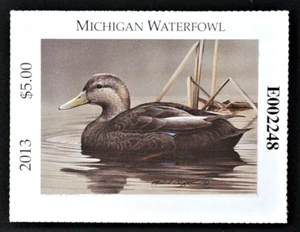 2013 Michigan Duck Stamp, #MI38, Black Duck by Richard Clifton - Picture 1 of 2