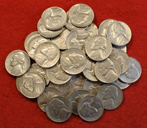 1952-S Jefferson Nickels 40 Coin roll Circulated Cover