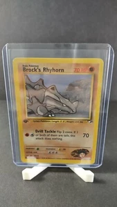 BROCK'S RHYHORN 70/132 1st Edition Gym Heroes Common Pokemon Card NM-M - Picture 1 of 6