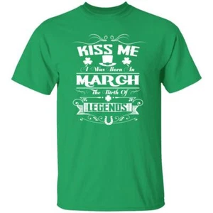March Birthday Irish Legends St Patrick Day Unisex t-shirt 4XL 5XL 6XL Irish Gre - Picture 1 of 5