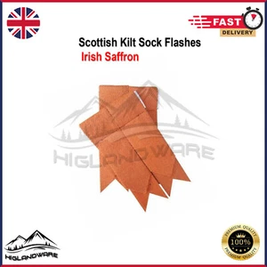 Scottish Kilt Hose Sock Flashes Irish Saffron Highland Outfit Kilt's Accessories - Picture 1 of 2