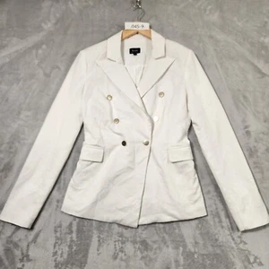 BARDOT JACKET WOMENS SIZE 10 WHITE LONG SLEEVE BUTTON UP DOUBLE BRESTED - Picture 1 of 12