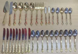 International SAN MARCOS Gold Plated 34 Piece Flatware Serving Ware - Picture 1 of 7