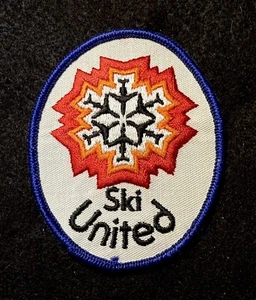 Ski Patch, SKI UNITED Large Airlines Novelty Skiing Crest Souvenir Travel Jet - Picture 1 of 3
