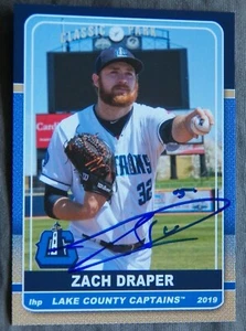Cleveland Indians Zach Draper Signed 2019 Lake County Captains Auto Card QTY. - Picture 1 of 1