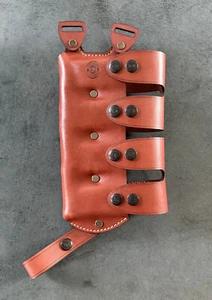 Armadillo Holsters Tan Leather Amb. Quad Mag Pouch for Shoulder Holsters - Picture 1 of 2