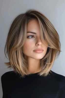 Ombre Caramel Blonde Bob Wavy Wig 100% Human Hair Lace Front Wig - Image 1 of 3