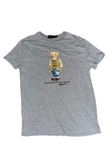 Polo Ralph Lauren Teddy Bear Men’s Size Small Gray Cotton Shirt - Picture 1 of 4