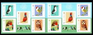 ISLE OF MAN 2019 FOLLETO AUTOADHESIVO MATT SEWELL'S BIRDS MNH - Imagen 1 de 3