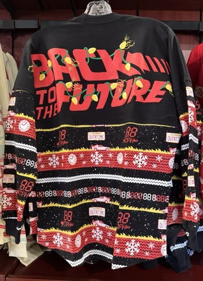 Universal Studios Back To The Future Christmas Ugly Sweater Spirit Jersey New - Image 1 of 2