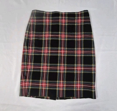 Impresionante Falda Lápiz Satén Algodón J Crew AD141 Talla 0 Stewart Tartán Cuadros Foto 1 de 4