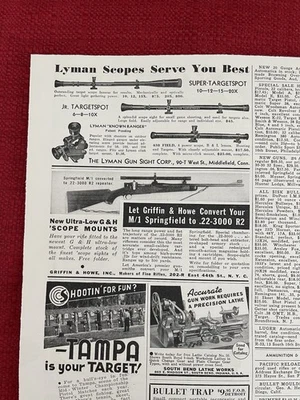 Anuncio impreso Lyman Scopes 1941 Super Target Spot anuncio Foto 1 de 3