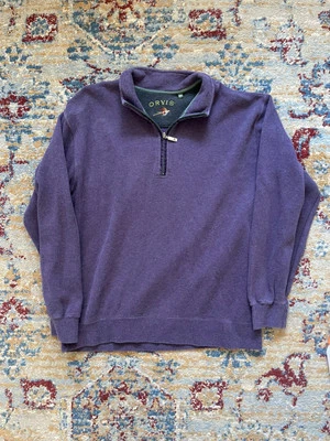 Pullover Orvis 1/4 cremallera polar adulto grande púrpura pesca con mosca al aire libre cremallera para hombre Foto 1 de 3