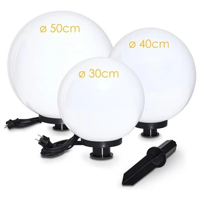 HOFSTEIN Tres Kugellampe 3er Set, Außenleuchten Außenlampe aus weißem Kunststoff - Bild 1 von 4