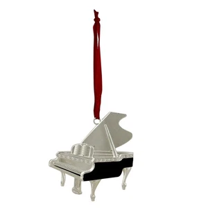 Northlight 3" Regal Brillante Plateado Negro Adorno de Piano de Cola con Cristales - Imagen 1 de 1