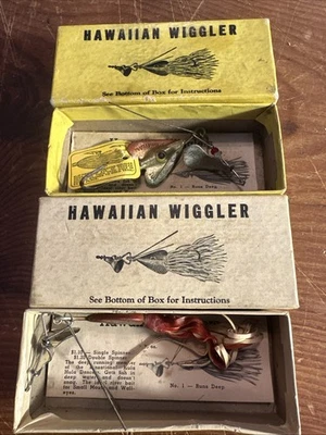 Vintage Fred Arbogast Hawaiian Wiggler Lot Of 2 In Cardboard Boxes - Image 1 of 4