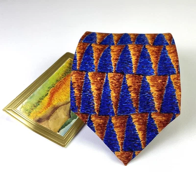 Corbata de seda Jerry GARCIA edición coleccionista azul y naranja para hombre nueva con etiquetas L:56" W:3,75" Foto 1 de 4