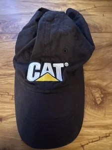CAT Caterpillar Cap Black Men's Hat Adjustable Cotton Embroidered Logo - Picture 1 of 7