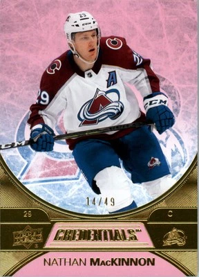 2021-22 Upper Deck Credentials Pink #4 Nathan MacKinnon /49 - HKY - Image 1 of 2