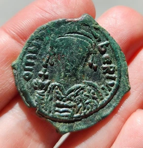 MAURICE TIBERIUS 582AD Big M Follis Nikomedia antike byzantinische Münze - Bild 1 von 4