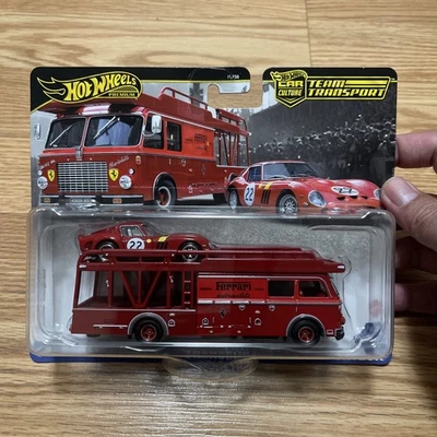 2025 HOTWHEELS TEAM-TRANSPORT FERRARI 250 GTO AND FIAT 642 RN2 BARTOLETTI NEW - Image 1 of 4