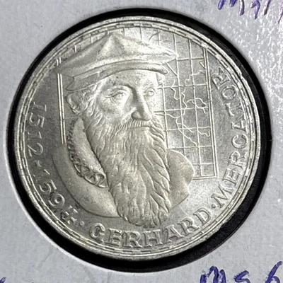 1969 F Germany 5 Mark - .625 Silver Coin - Gerhard Mercator - Image 1 of 2
