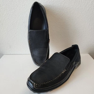 Zapatos informales sin cordones Cole Haan Tucker venecianos para hombre talla 13 cuero negro Foto 1 de 4