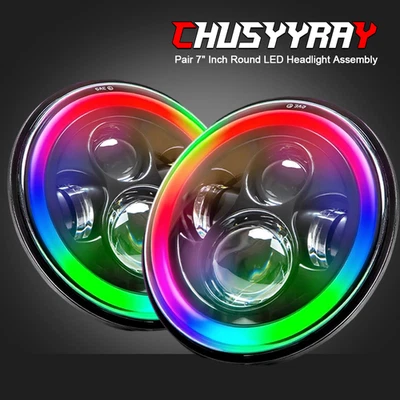 Fit Chevrolet Chevy Nova 1963-1978 7inch Round LED Headlights Hi/Lo Sealed Beam - Image 1 of 4