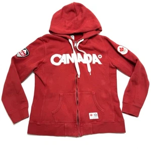 Vintage 2010 CANADA OLYMPIC Hudson Bay Co. Red HOODIE Zipper SWEATER Women's L - Picture 1 of 11