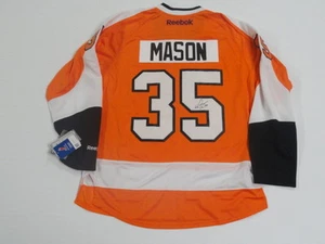 STEVE MASON SIGNED REEBOK PREMIER #35 PHILADELPHIA FLYERS JERSEY LICENSED - Picture 1 of 2