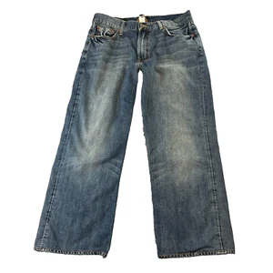 Pantalones de mezclilla Montesano Lucky Brand W32 L27 relajados holgados lavado medio azul algodón desteñido - Imagen 1 de 14