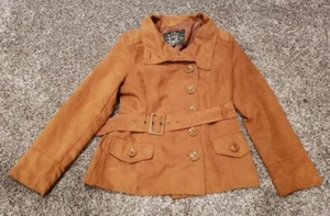 Last Kiss Women Casual Pea Coat with Belt Size M - Picture 1 of 10