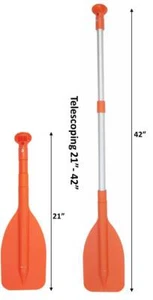 Pactrade Marine Boat Kayak Raft Telescopic Mini Paddle Round Grip 21''-42'' - Picture 1 of 12