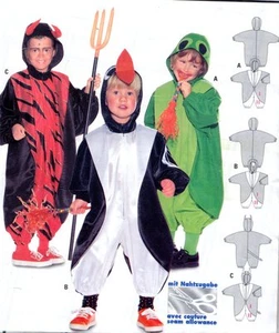 Burda 3048 Costume Pattern Child: 18 months-6 FROG, PENGUIN & DEVIL Uncut - Picture 1 of 2